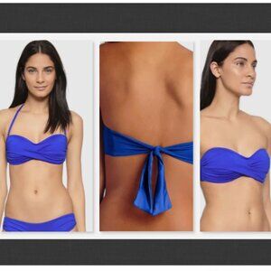 NWT Vitamin A Blue Bel Air Bandeau Bikini Top Size 12D
